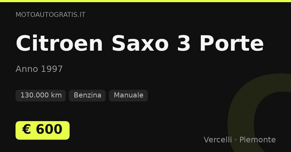 Citroen Saxo 3 Porte