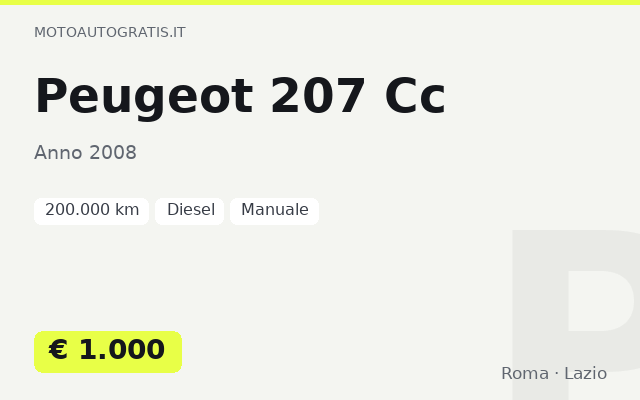 Peugeot 207 Cc