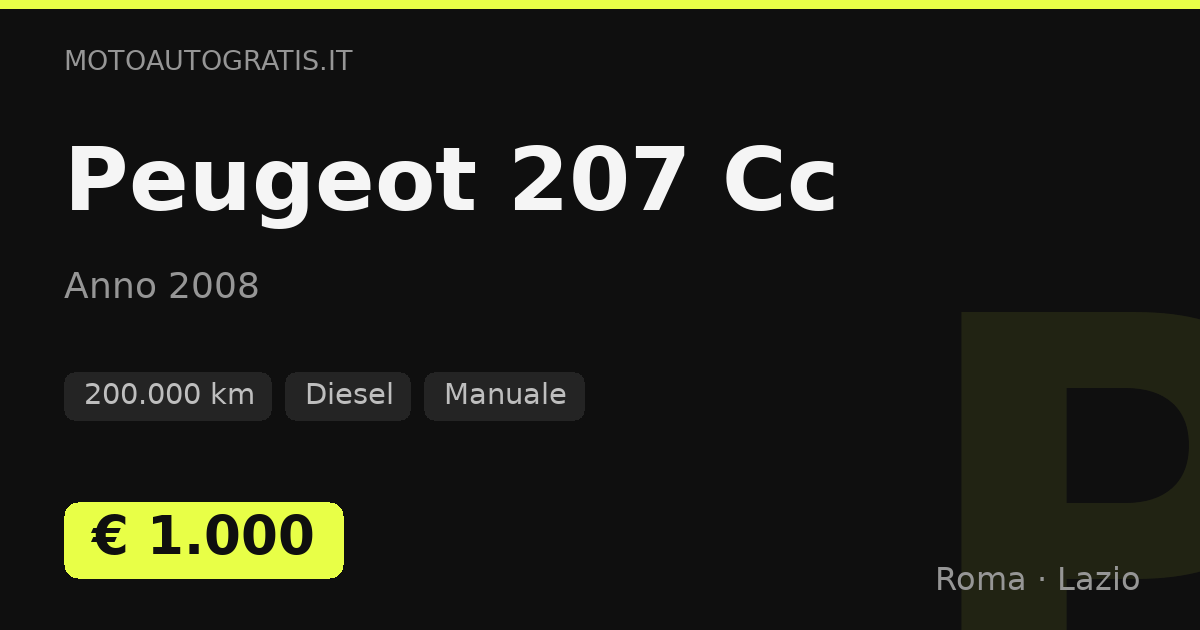 Peugeot 207 Cc