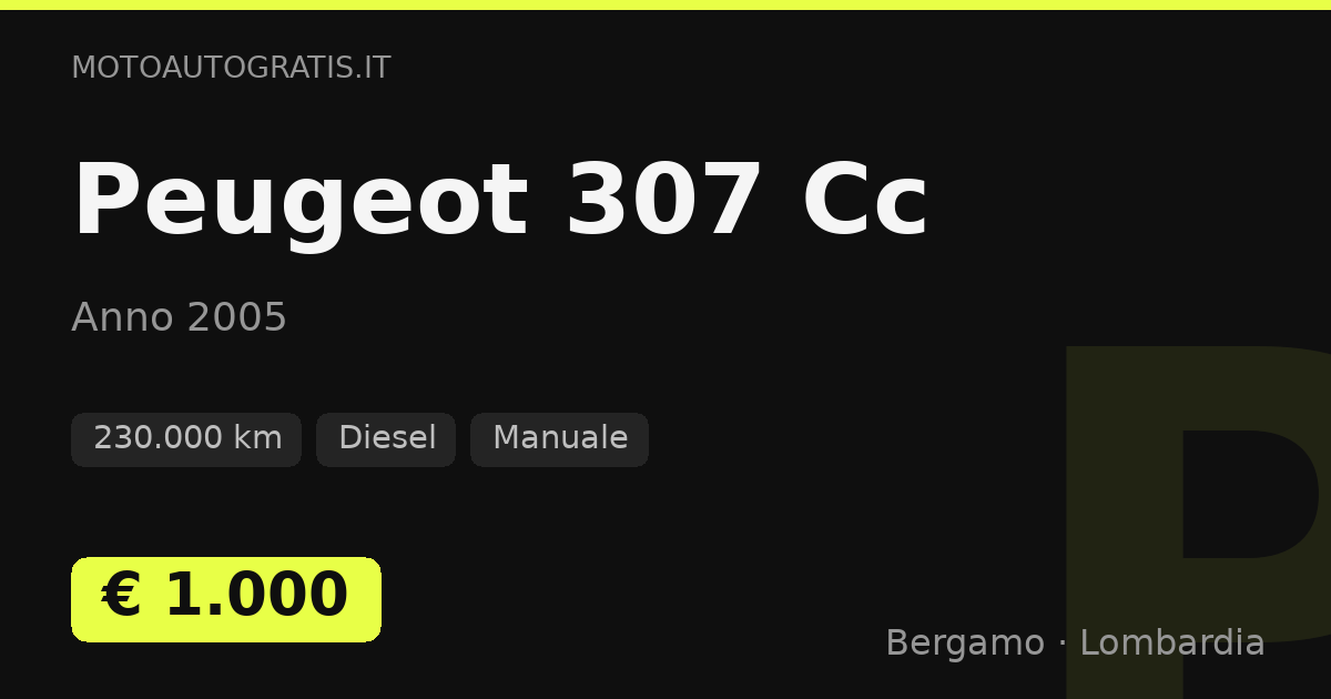 Peugeot 307 Cc