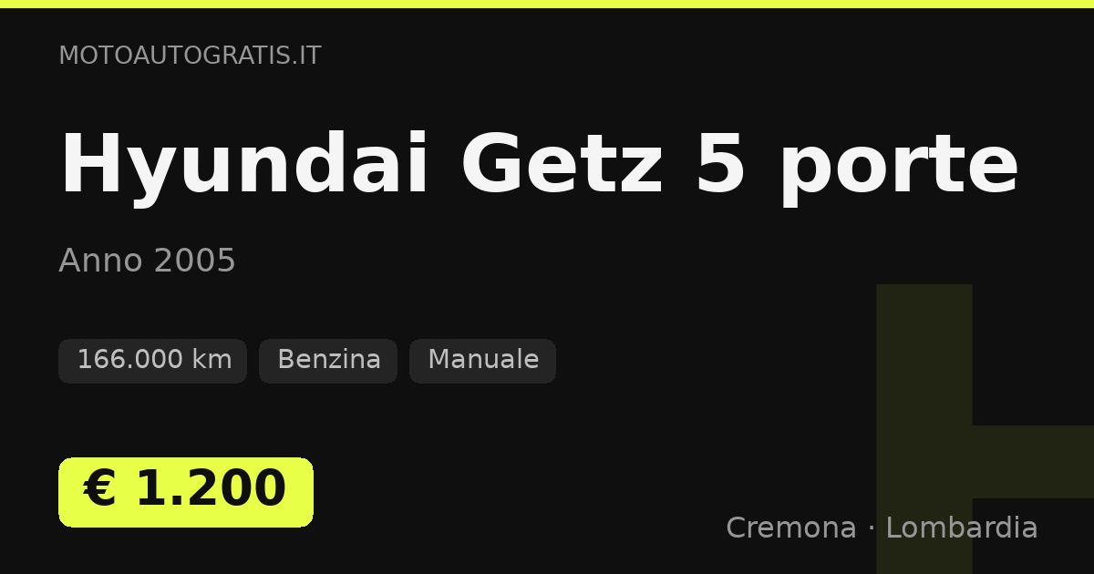 Hyundai Getz 5 porte