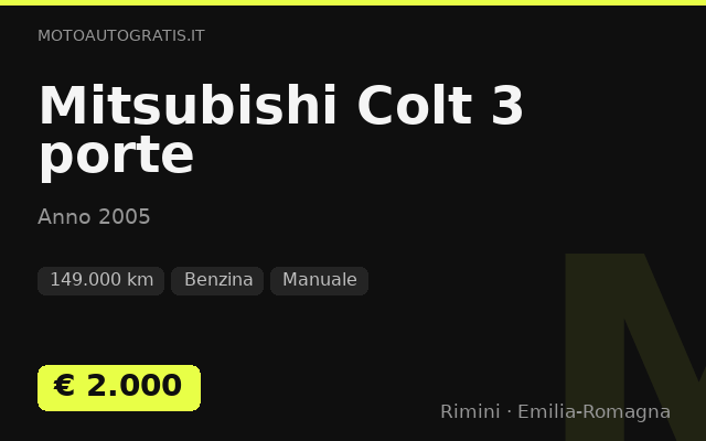 Mitsubishi Colt 3 porte