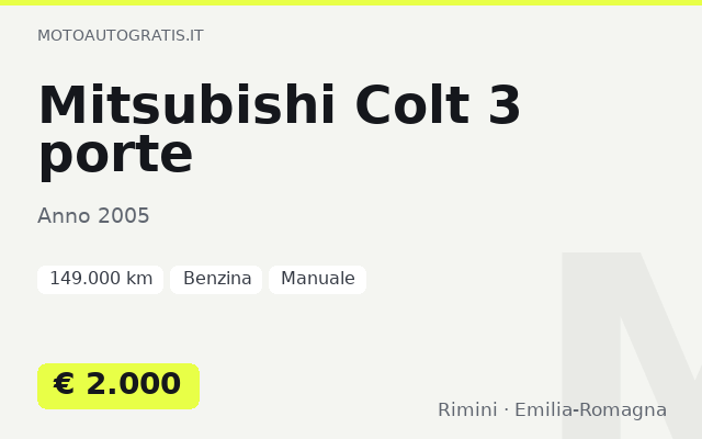 Mitsubishi Colt 3 porte