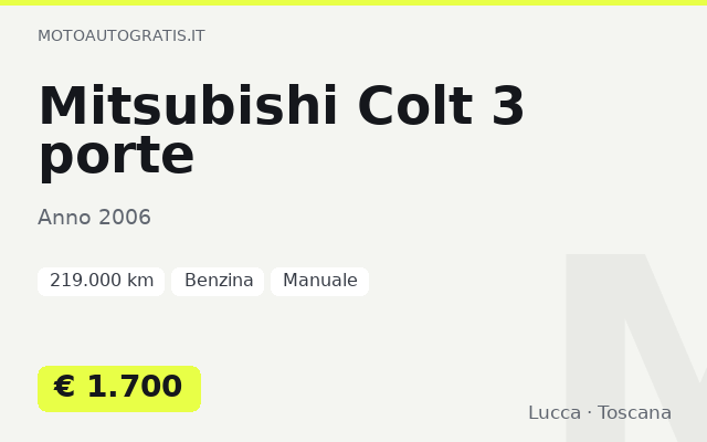 Mitsubishi Colt 3 porte