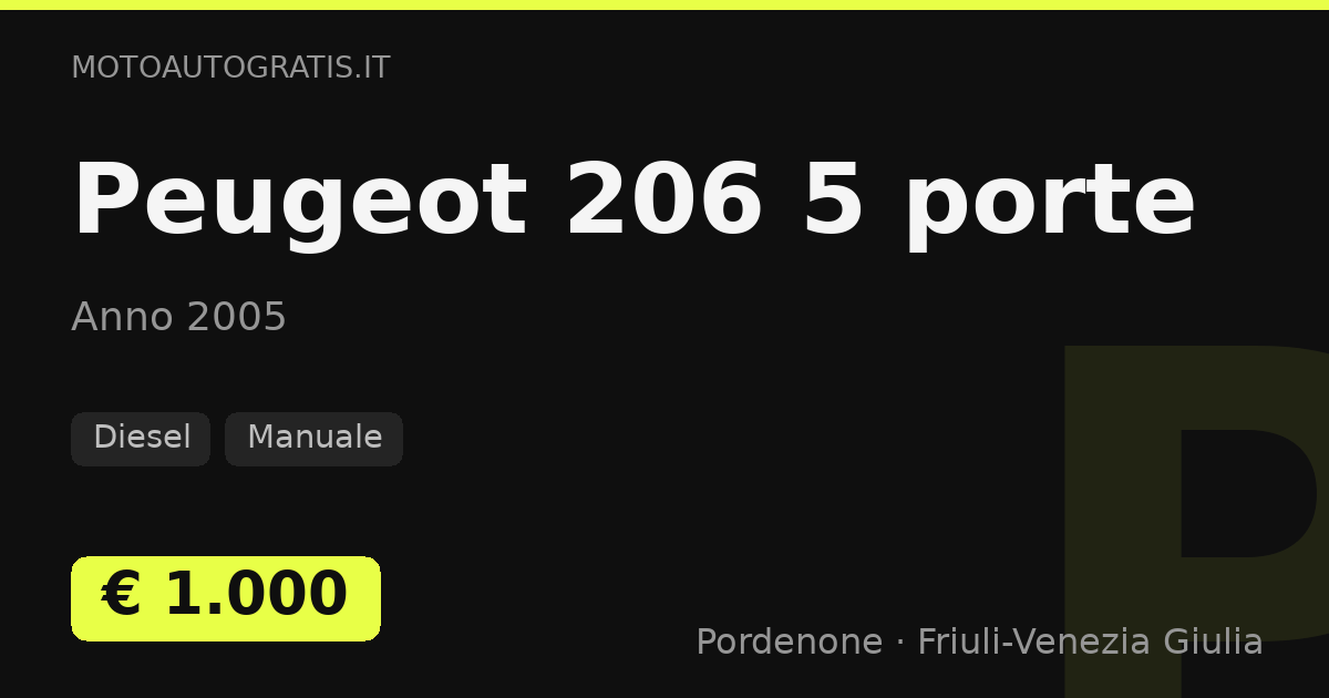 Peugeot 206 5 porte