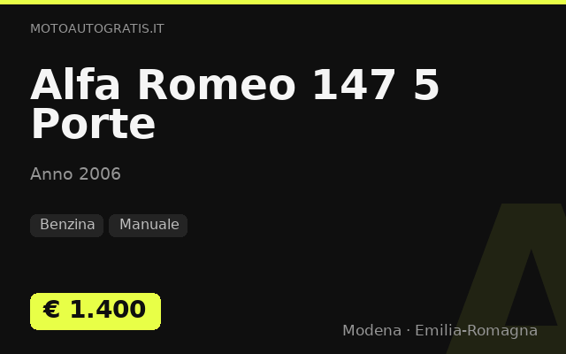 Alfa Romeo 147 5 Porte