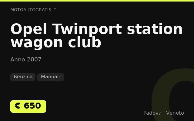 Opel Twinport station wagon club