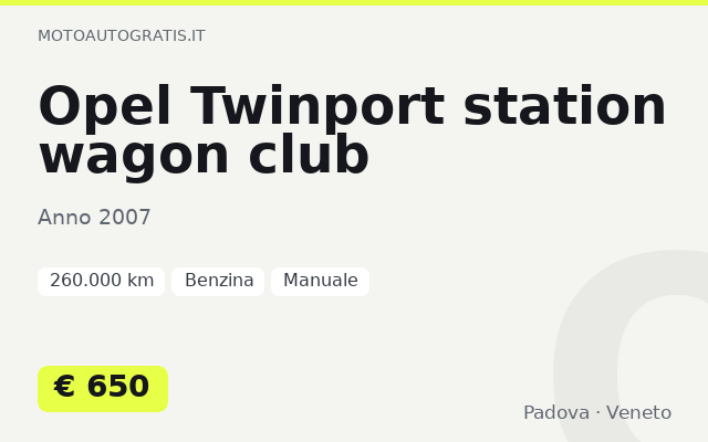 Opel Twinport station wagon club
