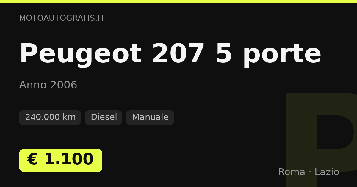 Peugeot 207 5 porte