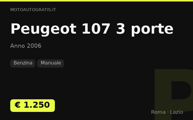 Peugeot 107 3 porte