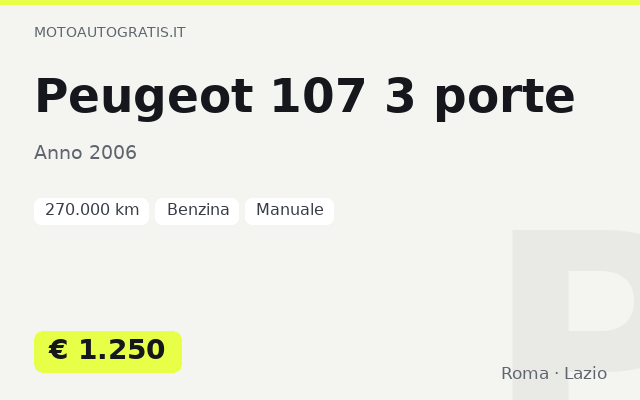 Peugeot 107 3 porte