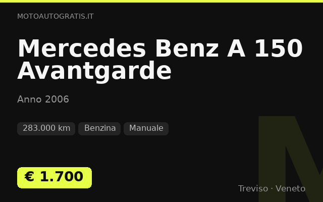 Mercedes Benz A 150 Avantgarde