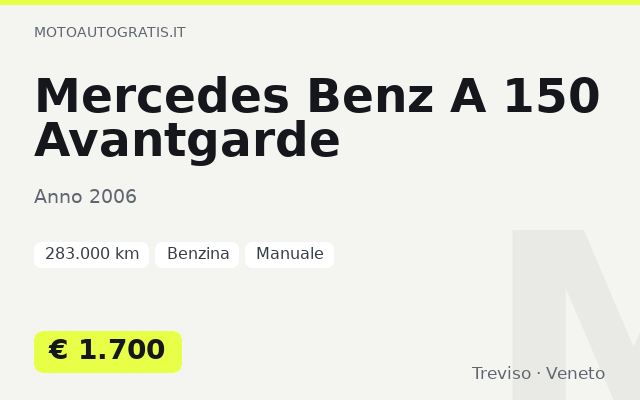 Mercedes Benz A 150 Avantgarde