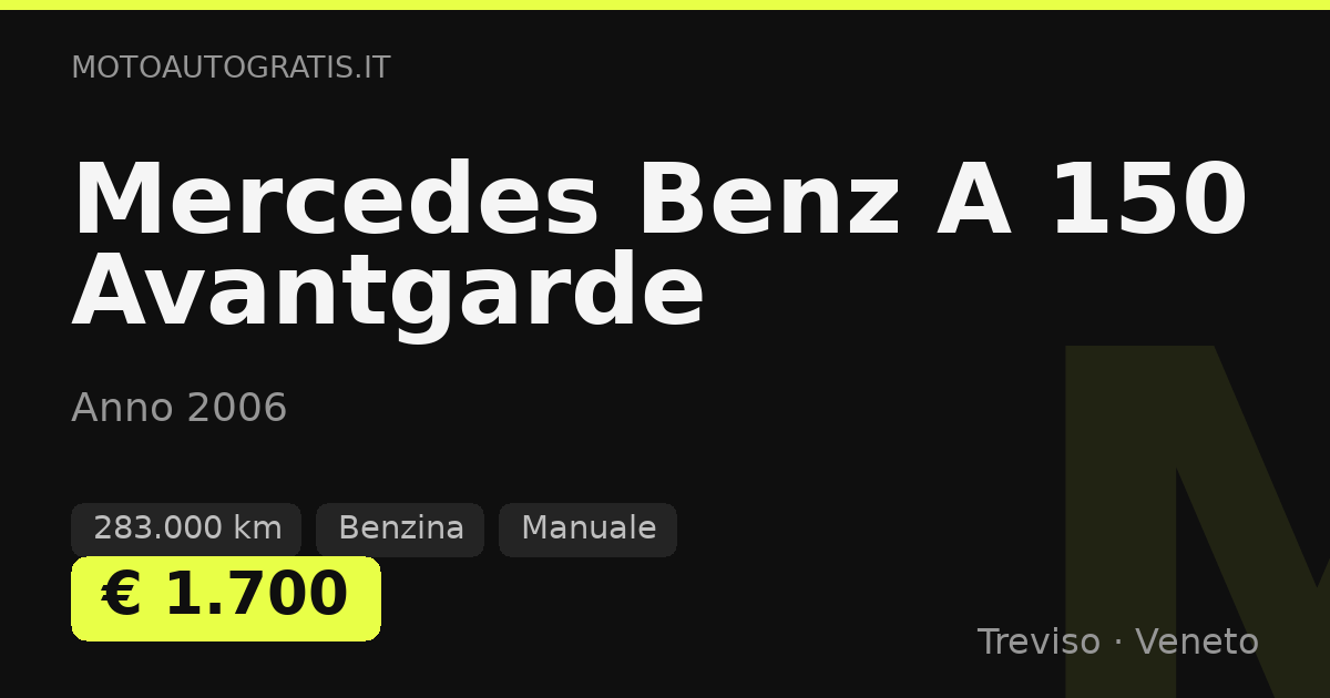 Mercedes Benz A 150 Avantgarde
