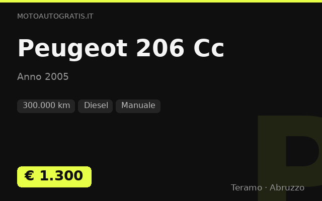 Peugeot 206 Cc