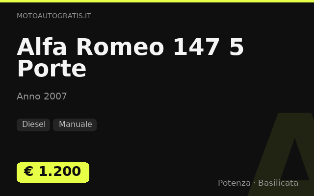 Alfa Romeo 147 5 Porte