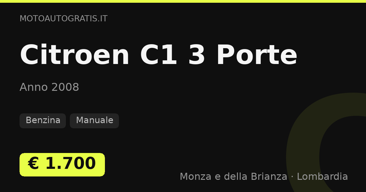 Citroen C1 3 Porte